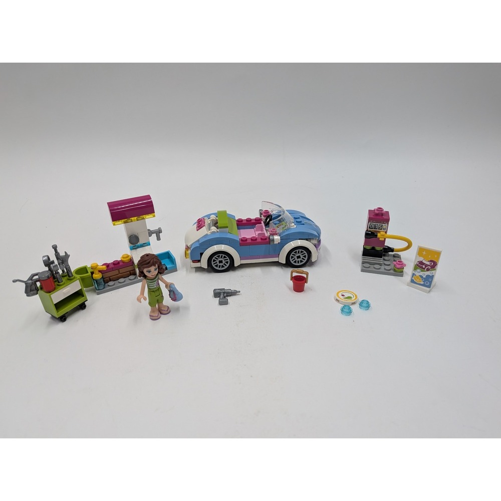 LEGO Friends Mias Roadster 41091 Blue Car Gas Station Mia Figure 2015 Set